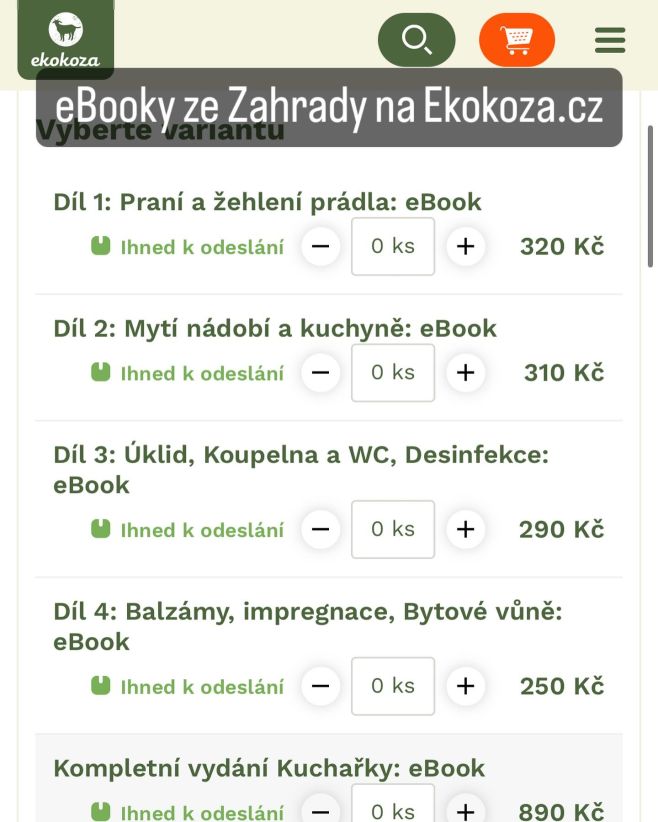 Dneškem počínaje se rozbíhá spolupráce s naším milovaným e-shopem Ekokoza.cz, kde jsou k zakoupení naše EBooky....